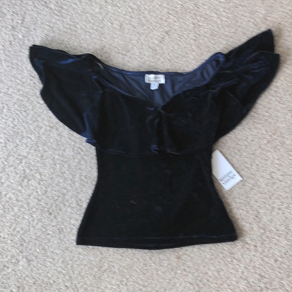 Tops Unique Vintage Off The Shoulder Velvet Top Poshmark